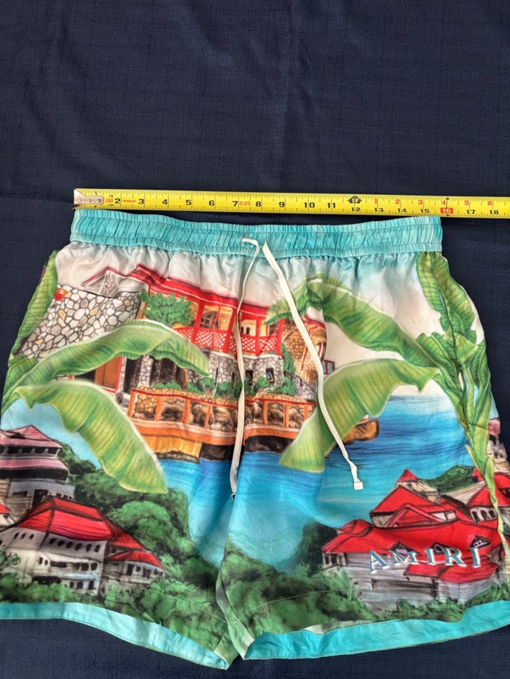 Tropical Print Swim Shorts with Drawstring - Picture 3 of 12